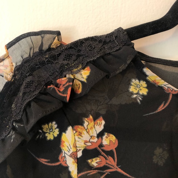 Free Press Black Floral Blouse - Picture 2 of 4